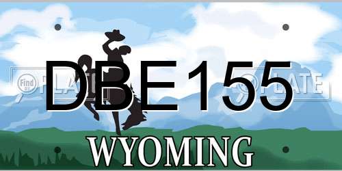 DBE155 Wyoming License Plate