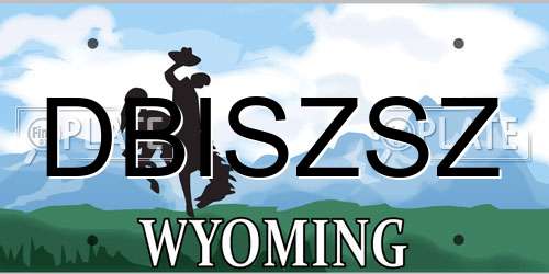DBISZSZ Wyoming License Plate