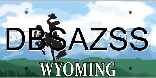 DBSAZSS Wyoming License Plate