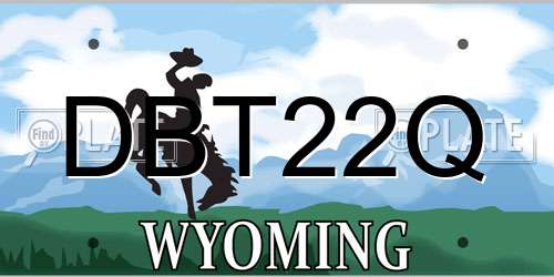 DBT22Q Wyoming License Plate