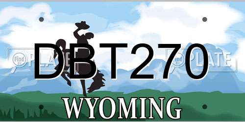 DBT270 Wyoming License Plate