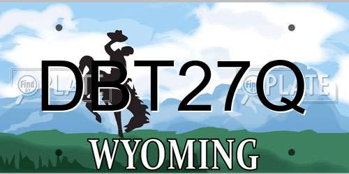 DBT27Q Wyoming License Plate