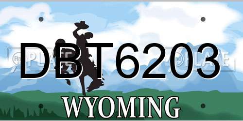 DBT6203 Wyoming License Plate