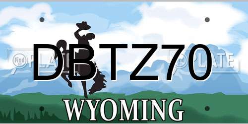 DBTZ70 Wyoming License Plate