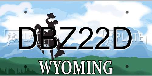 DBZ22D Wyoming License Plate
