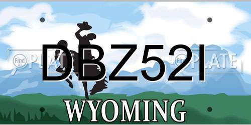 DBZ52I Wyoming License Plate