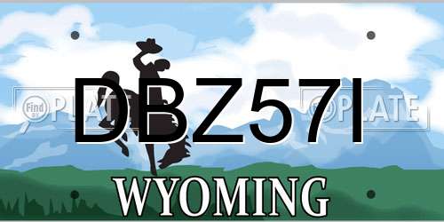 DBZ57I Wyoming License Plate