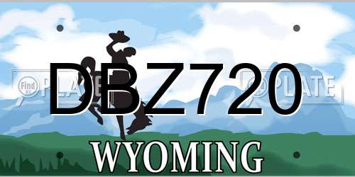 DBZ720 Wyoming License Plate