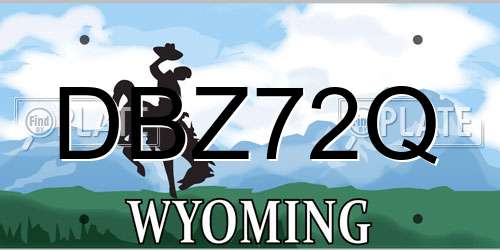 DBZ72Q Wyoming License Plate