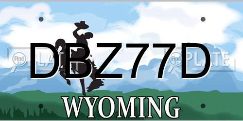 DBZ77D Wyoming License Plate