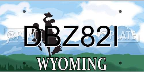 DBZ82I Wyoming License Plate
