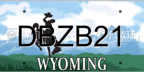 DBZB21 Wyoming License Plate