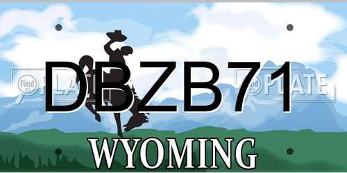 DBZB71 Wyoming License Plate
