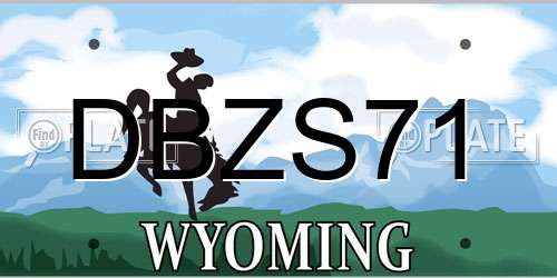 DBZS71 Wyoming License Plate
