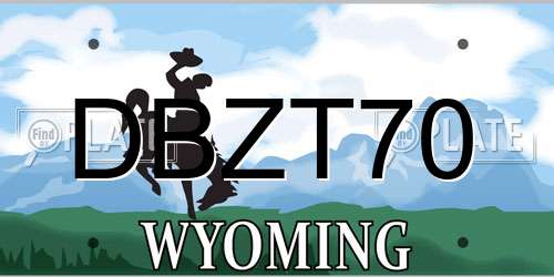 DBZT70 Wyoming License Plate