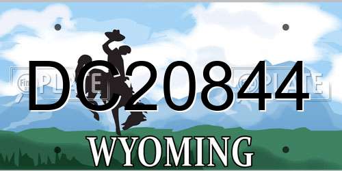 DC20844 Wyoming License Plate