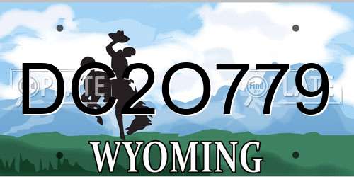 DC2O779 Wyoming License Plate