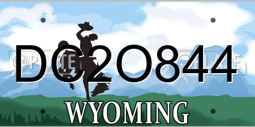 DC2O844 Wyoming License Plate