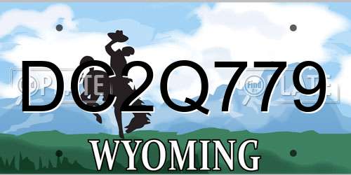 DC2Q779 Wyoming License Plate