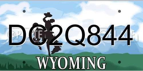 DC2Q844 Wyoming License Plate