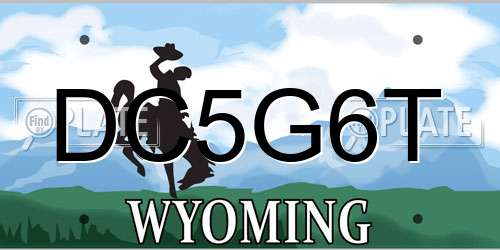 DC5G6T Wyoming License Plate