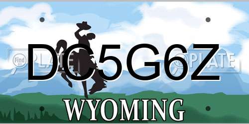 DC5G6Z Wyoming License Plate