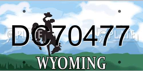 DC70477 Wyoming License Plate