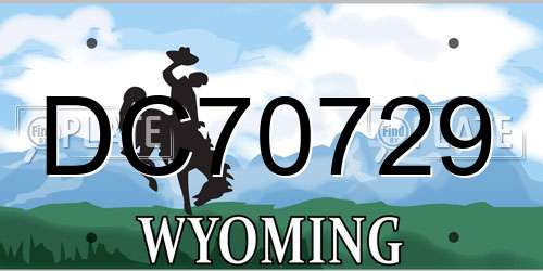 DC70729 Wyoming License Plate