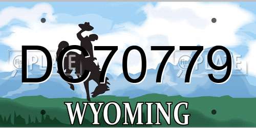DC70779 Wyoming License Plate