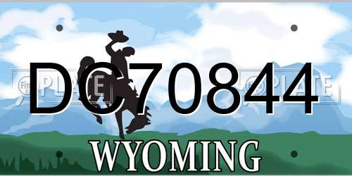 DC70844 Wyoming License Plate