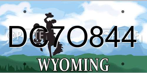 DC7O844 Wyoming License Plate
