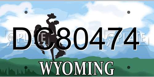 DC80474 Wyoming License Plate
