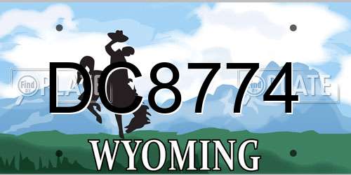 DC8774 Wyoming License Plate