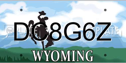 DC8G6Z Wyoming License Plate