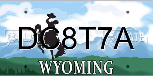 DC8T7A Wyoming License Plate