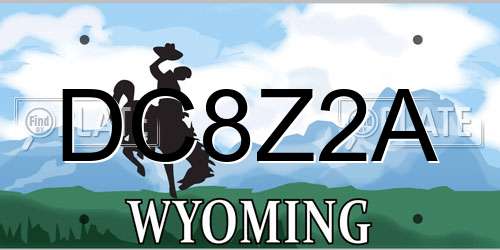 DC8Z2A Wyoming License Plate