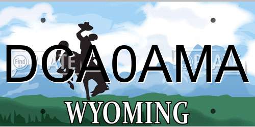 DCA0AMA Wyoming License Plate