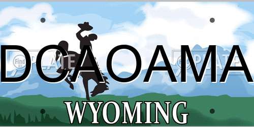 DCAOAMA Wyoming License Plate