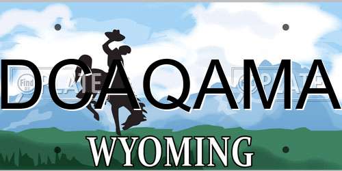 DCAQAMA Wyoming License Plate