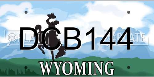 DCB144 Wyoming License Plate