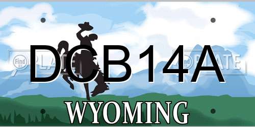 DCB14A Wyoming License Plate