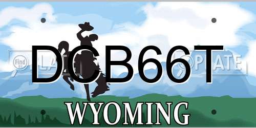 DCB66T Wyoming License Plate