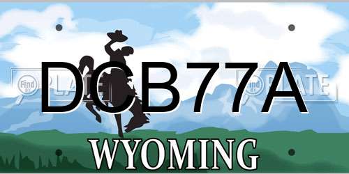 DCB77A Wyoming License Plate