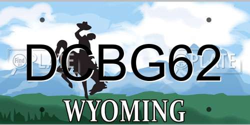 DCBG62 Wyoming License Plate
