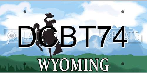 DCBT74 Wyoming License Plate