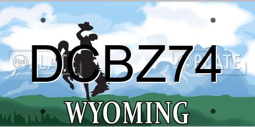 DCBZ74 Wyoming License Plate