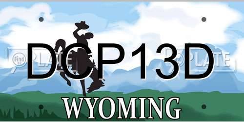 DCP13D Wyoming License Plate