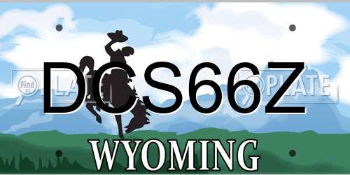 DCS66Z Wyoming License Plate