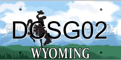 DCSG02 Wyoming License Plate