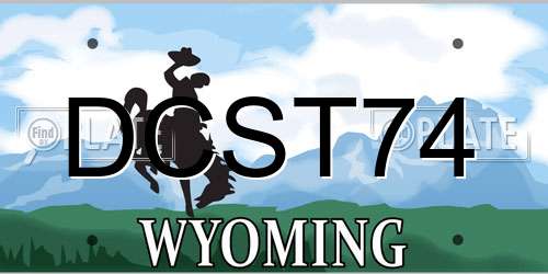 DCST74 Wyoming License Plate